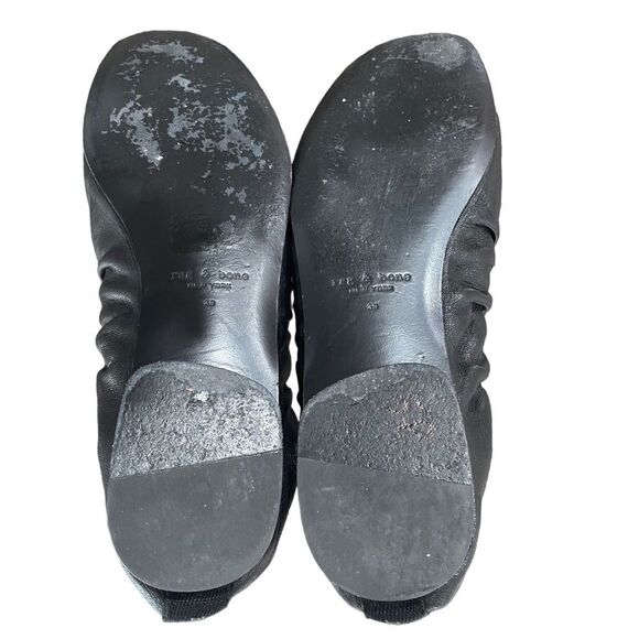 Rag & Bone Elly Black Leather Ballet Flats Ruching Size 39 - Picture 8 of 11